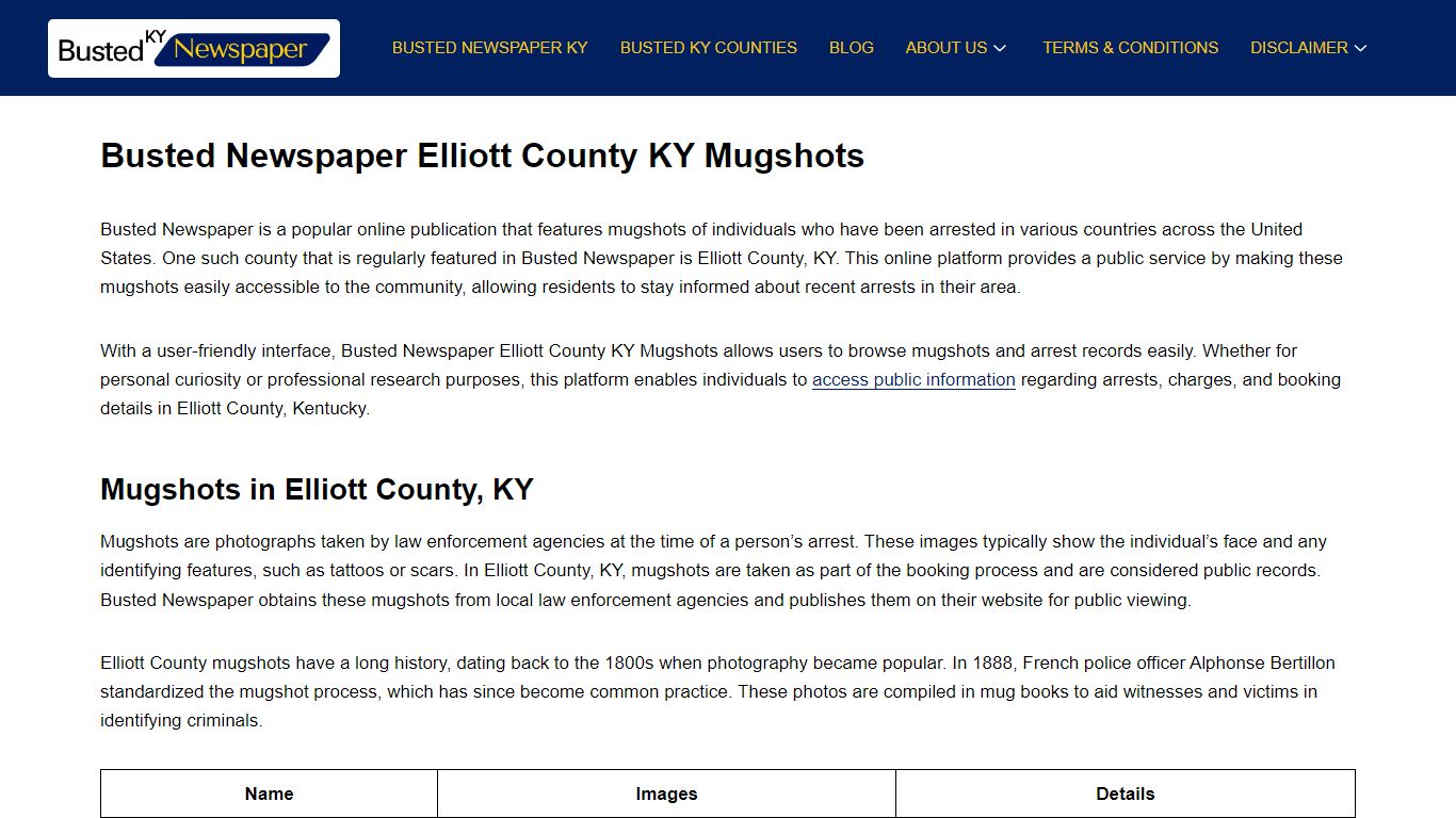 Busted Newspaper Elliott County KY Mugshots